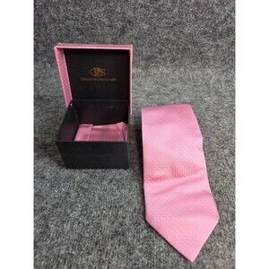 DeSantis Collection Pink Silk Tie With Gift Box Made In Italy